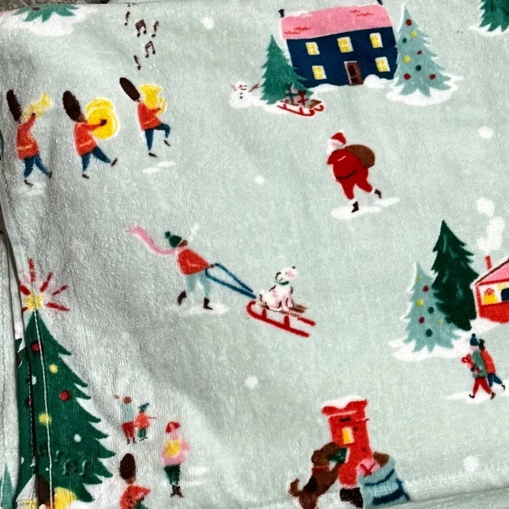 Cath Kidston 7Pc Set (3Bath 4Hand) London Snow Day - Duckegg Bath & Hand Towels